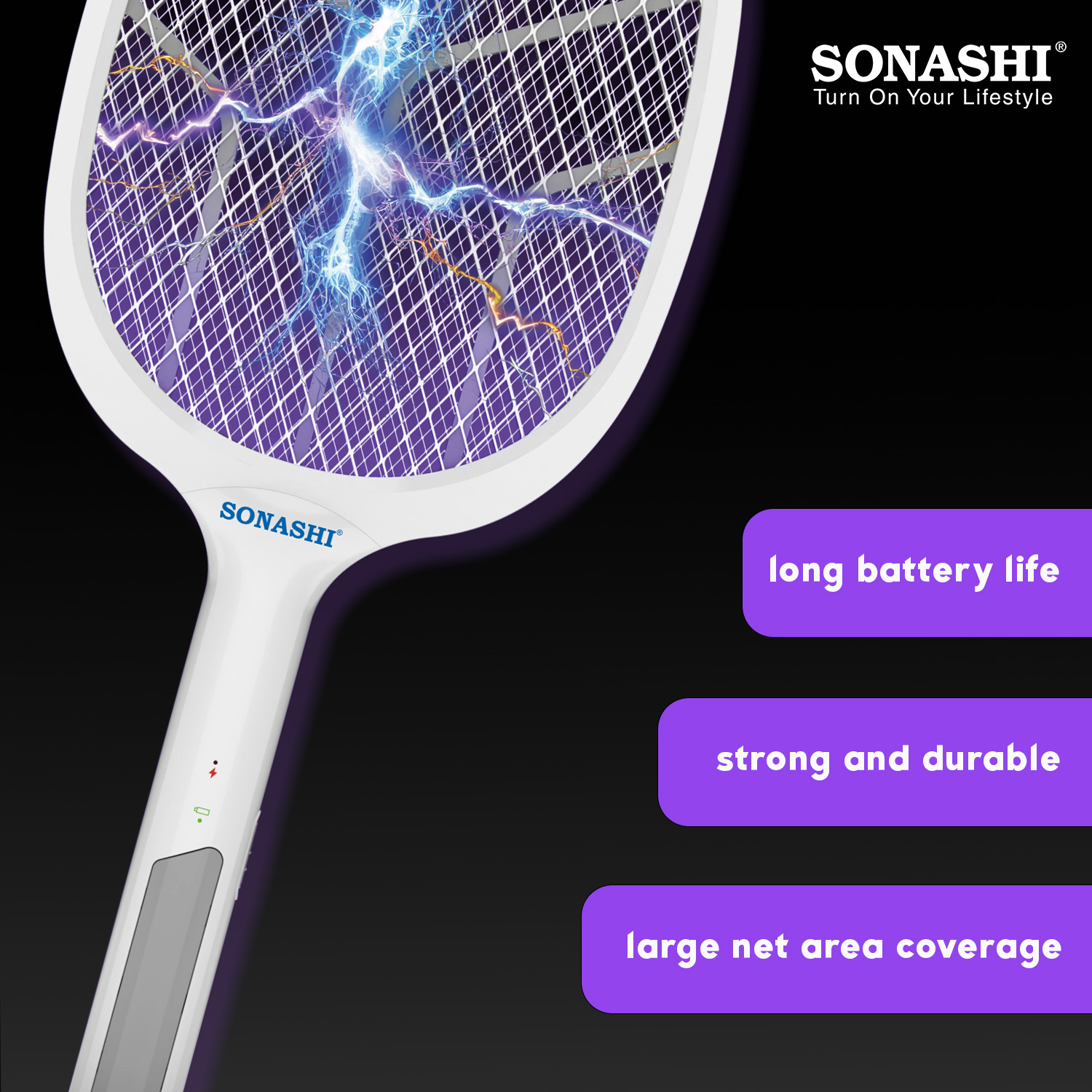 Battery Racket Mosquito Racket 2 in 1 with UV Light Lamp USB Rechargeable Bat. Safety ...